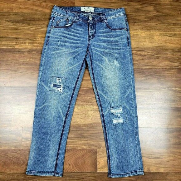 Jolt Brand Womens Blue Denim Distressed Skinny Jeans Size 5 (30x26) EUC - Picture 1 of 7